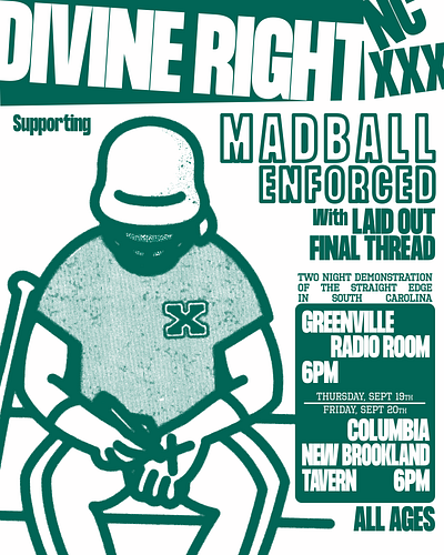 Divine Right (Supporting Madball) Tour Flyer flyer graphic design illustration poster design