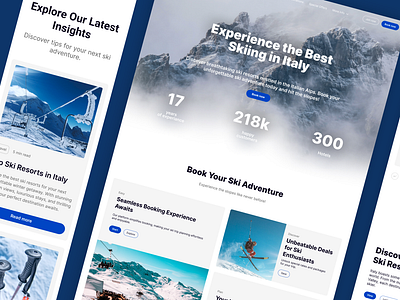 Redesigning the Path to the SkiLand adventure blue book case study data design hero home hotel landing menu mobile navi search ski snow trip ui ux web