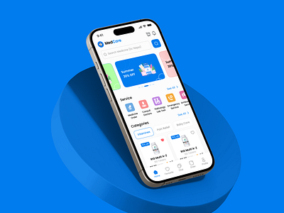 Medcare - A Healthcare Mobile App clean design dezzlab healthcare healthcareapp ios medical medical app minimal mobile mobile app online pharmacy pharmacy product design ui ui design ui ux