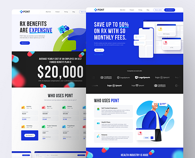 Pont - Website client portal dashboard healthtech landing page portal product website