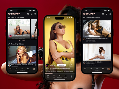 Adult Video App | Erotica 18+ | XXX app branding design figma graphic design illustration logo ui ux vector