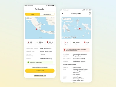 BMKG-Earthquake Redesign app earthquake redesign ui weather