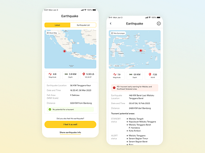 BMKG-Earthquake Redesign app earthquake redesign ui weather