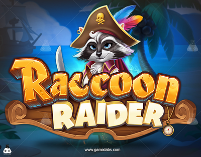 Raccoon Raider: Creative Slot Game Art 2d artwork animation design game characters game development gamix labs illustration slot slot art services slot game development services slot machine slot machine services slot services slot theme art ui