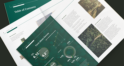 Bringing Nature to Print, a Minimalist ESG Report a4 case study charts clean data design esg forest graphic design information layout print report statistic structured sustainability table text typography visuals