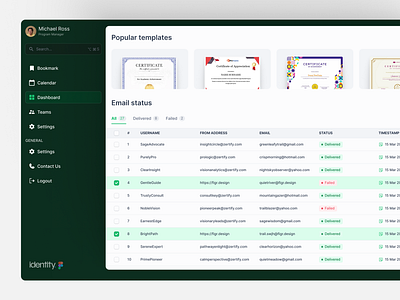 Campaign Dashboard - Made using Identity campaign dashboard dashboard dashboard design email email campaign emails marketing minimal minimal design ui design uiux user interface webdesign