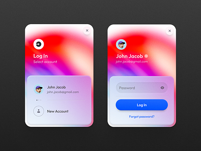 Log in card account card design exploration layout log in login passwords product design register sign in ui usability user user account user experience ux