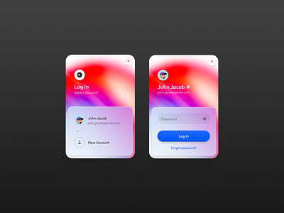 Log in card account card design exploration layout log in login passwords product design register sign in ui usability user user account user experience ux