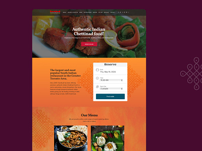 Restaurant website- Karaikudi Chettinadu landing page design ui ux web design