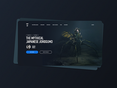 CG Masterclass landing page (concept) 2d art 3d art cinematic design concept art creature design dark theme game development jorogumo landing page masterclass platform professional artists ui design uxui web design