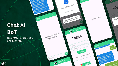 Chat AI Bot android app animation app athar ibrahim khaldi chat gpt 3.5 graphic design mobile mobile app template ui ui kit uiux