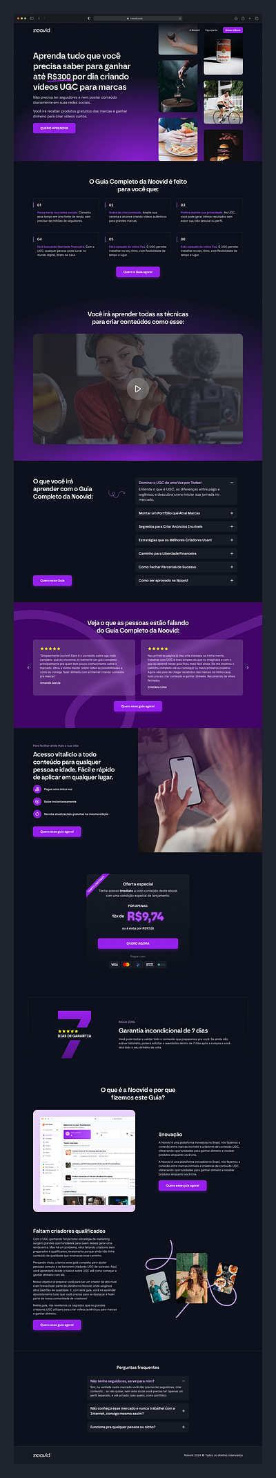 Landing Page - UGC ebook elementor figma framer landing page page design ugc ui design user generated content ux design web design