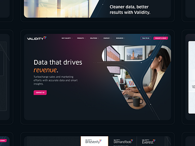 Validity. Website concept branding composition data design dots hero section home page illustration infographic typography ui web website