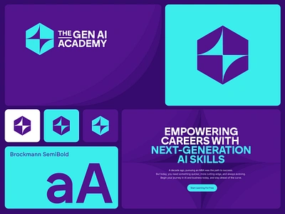 The Ai Academy ai academy brand identity branding hexagon logo purple star teal