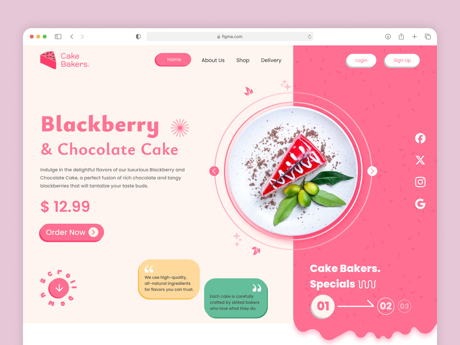 Bakery Shop Landing Page by BMV System Integration Pvt. Ltd on Dribbble
