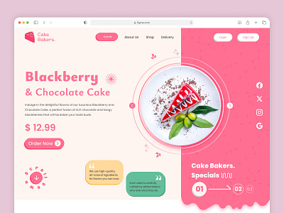 Bakery Shop Landing Page bakery bakery landing page bakery shop bmvsi cake designinspiration dessert dessertlovers dribbbleshots foodie foodphotography interface landing page onlineordering responsivedesign sweet sweettreats uiux web design website