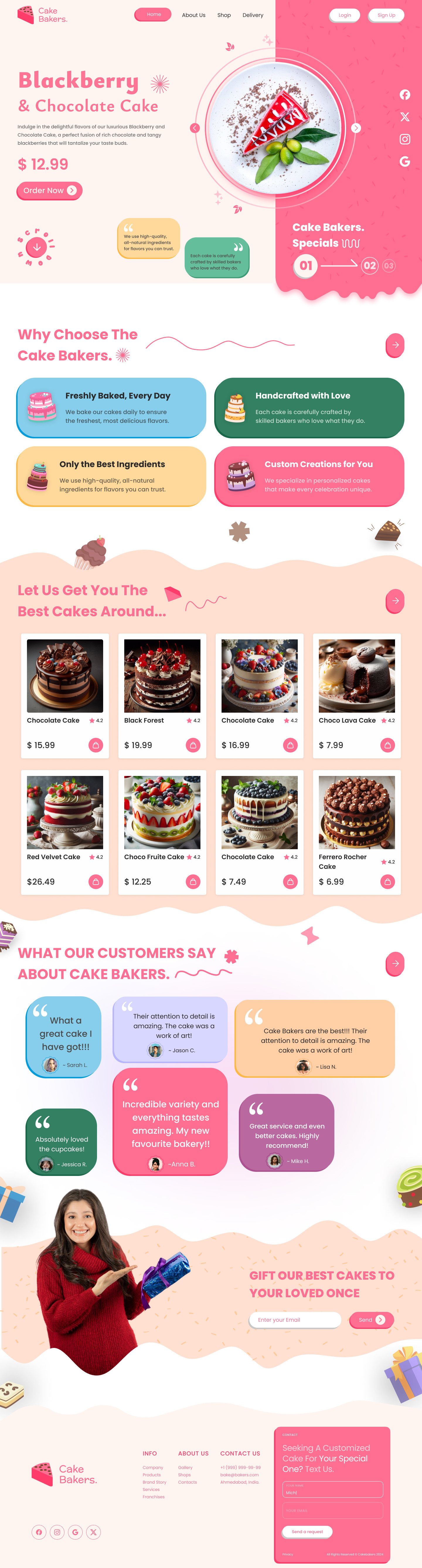 Bakery Shop Landing Page by BMV System Integration Pvt. Ltd on Dribbble