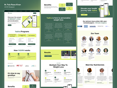 Weight Loss App Landing Page design healthcare app healthcare tech landing page medical app medical website ui ui design ux ux design web design weight loss