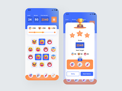 Emoji Mania Game Mobile Apps android game game apps game ui game ui design ios ios app mobile app mobile app game mobile game mobile ui uiux