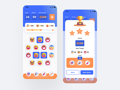 Emoji Mania Game Mobile Apps android game game apps game ui game ui design ios ios app mobile app mobile app game mobile game mobile ui uiux