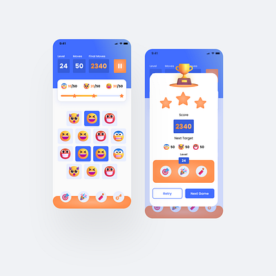 Emoji Mania Game Mobile Apps android game game apps game ui game ui design ios ios app mobile app mobile app game mobile game mobile ui uiux