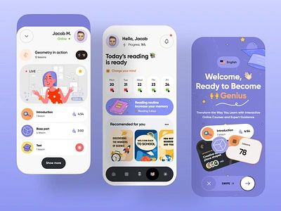 Online Education - Mobile app app design college e learning education learning learning platform mobile app online class online course online education school ui university ux