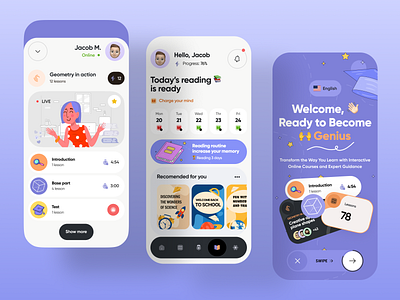 Online Education - Mobile app app design college e learning education learning learning platform mobile app online class online course online education school ui university ux