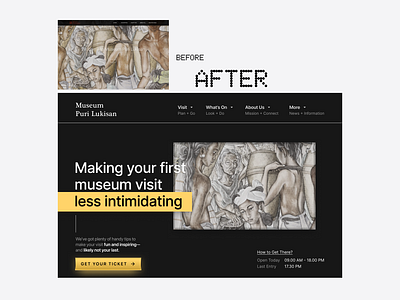 🖼️ Museum Puri Lukisan - Hero Redesign dark hero minimalist museum ui web design website