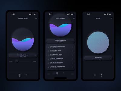 Binaural Beats & Noise Generator ui