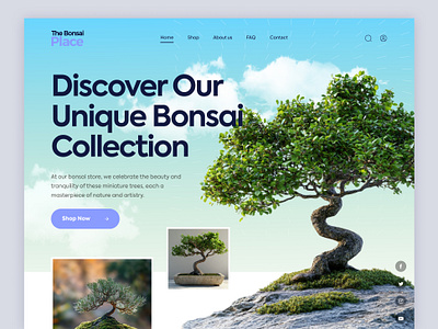 The Bonsai Place - Bonsai Website Design bonsai bonsai landing page bonsai website header header design home page homepage landing page landingpage layout design online shop ui uidesign uiux uxdesign web website website design