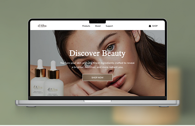 d'Alba Landing Page UI Design app beauty branding dalba design graphic design illustration logo skincare typography ui ux vector