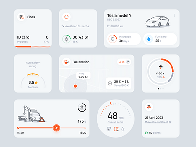 Widgets car app app branding design flat icon illustration logo typography ui ux