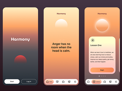 Meditation App UI - Weekly Warm-up app ui