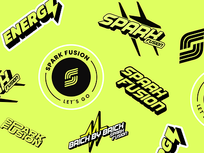 Sticker Design - Spark Fusion aboxagency bodybuilding stickers branding design fitness stickers graphic design gym stickers illustration inspirational stickers protein stickers shopify sticker design uiux design vector vinyl stickers web design webdevelopment workout stickers