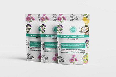 Modern Pouch Packaging Design design detox graphic design herbal illustration label design packaging design pouch design pouch label pouch packaging product label design tea tea packaging