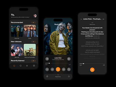 Music Mobile App branding design ui ux web webpage website