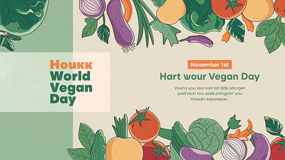 Digital illustration celebrating world vegan day maison