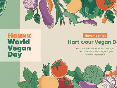 Digital illustration celebrating world vegan day maison