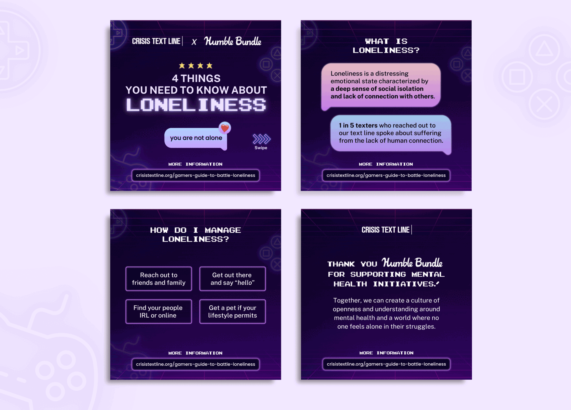 Gamer's Guide to Loneliness (Social Media + Digital PDFs) adobe creative suite branding canva design digital pdf gaming graphic design instagram loneliness mental health pdf print design social media content social media design social media marketing video games