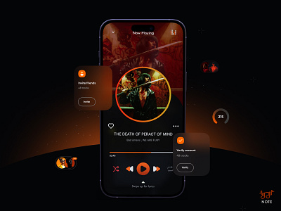 Note-Mobile app design ai app appmobaile branding designapp dribbble figma graphic design illustration logo mockup musicapp musicapptrend trendapp ui uidesign uiux ux