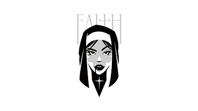 Faith character faith illustration logo nun