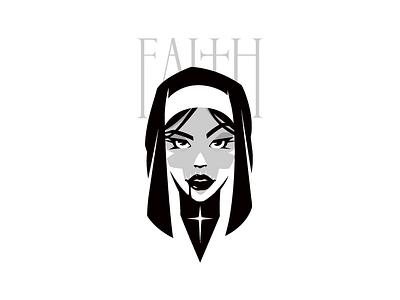 Faith character faith illustration logo nun