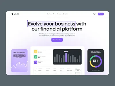 Financial Platform UI Real-Time Analytics and Intuitive Dashboar anding page banking crypto dashboard finance financial platform financial platform ui fintech graphic design investments landing page money online banking payment startup statistic ui ux wallet webdesign website