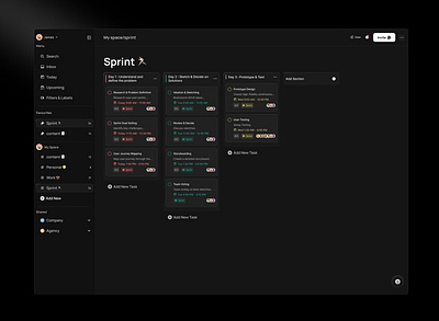 Todo - Dark mode board dashboard design kanban management platform task task board task management track tracking ui ui design user experience user interface ux