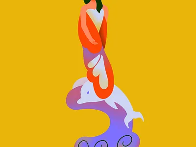 04. Sky character design colorful dolphin illustrator minimal nostolgia sky dancer toy