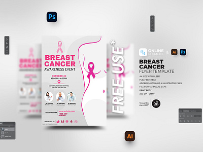 Breast Cancer Awareness Month Flyer aam360 aam3sixty branding breast cancer breast cancer awareness month cancer awareness seminar cancer clinic cancer day cancer event cancer flyer charity event concept design flyer template illustration pink awareness pink cancer pink ribbon women cancer