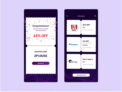 Redeem Coupon - Daily UI Day 61/100 app application branding daily 61 daily ui dark ui day 61 design ecommerce illustration inspiration israt logo mobile app redeem coupon sleek ui ui ux ux design uxisrat