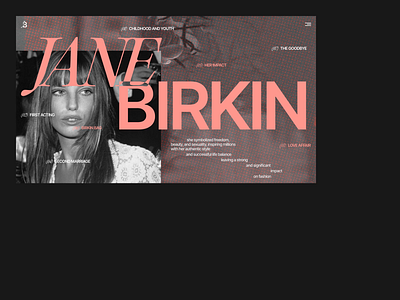 Website Design / A Longread on Jane Birkin collage concept creativelayot design designer editorial figma longread typography visualdesign web design website