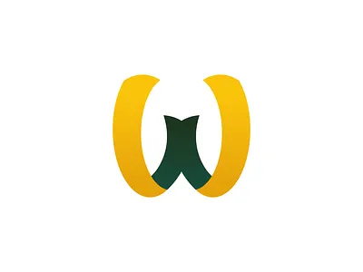 W for Wokorach capital w earrings gradient letter logo optical 3d