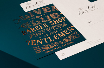 OLIVER CLUB BARBER SHOP brand brand kit branding crest design graphic design hand drawn identity illustration letter lettering logo type typography victorian vin vintage